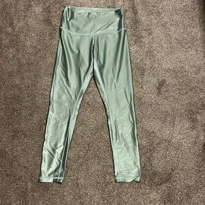 Green shimmer leggings